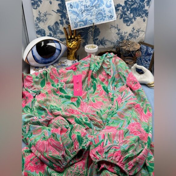 🆕 LILLY PULITZER 🧿 NWT Taviana Stretch Dress Coming in Hot Blue Horizon, Sz 10 - Picture 2 of 15